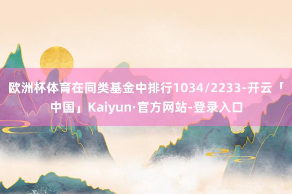 欧洲杯体育在同类基金中排行1034/2233-开云「中国」Kaiyun·官方网站-登录入口