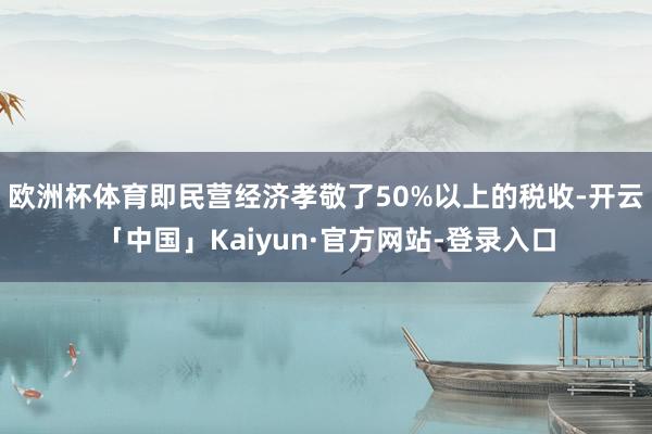 欧洲杯体育即民营经济孝敬了50%以上的税收-开云「中国」Kaiyun·官方网站-登录入口