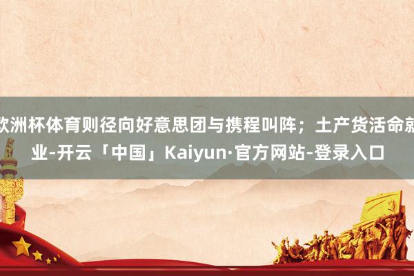 欧洲杯体育则径向好意思团与携程叫阵;土产货活命就业-开云「中国」Kaiyun·官方网站-登录入口