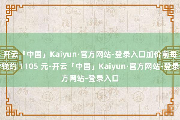 开云「中国」Kaiyun·官方网站-登录入口加价前每克价钱约 1105 元-开云「中国」Kaiyun·官方网站-登录入口