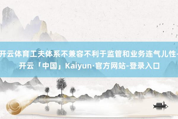开云体育工夫体系不兼容不利于监管和业务连气儿性-开云「中国」Kaiyun·官方网站-登录入口