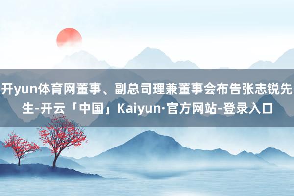 开yun体育网董事、副总司理兼董事会布告张志锐先生-开云「中国」Kaiyun·官方网站-登录入口