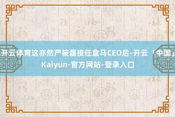 开云体育这亦然严筱磊接任盒马CEO后-开云「中国」Kaiyun·官方网站-登录入口