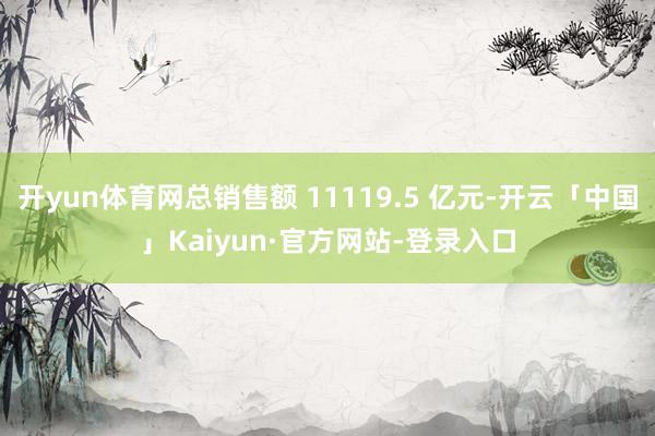 开yun体育网总销售额 11119.5 亿元-开云「中国」Kaiyun·官方网站-登录入口