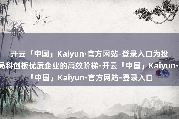 开云「中国」Kaiyun·官方网站-登录入口为投资者提供了一键布局科创板优质企业的高效阶梯-开云「中国」Kaiyun·官方网站-登录入口