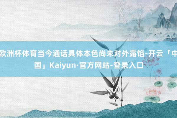 欧洲杯体育当今通话具体本色尚未对外露馅-开云「中国」Kaiyun·官方网站-登录入口