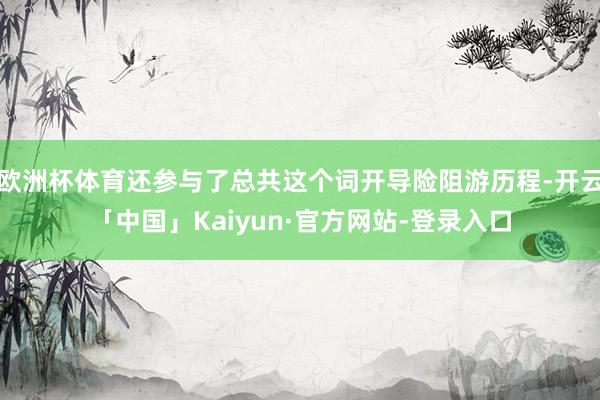 欧洲杯体育还参与了总共这个词开导险阻游历程-开云「中国」Kaiyun·官方网站-登录入口