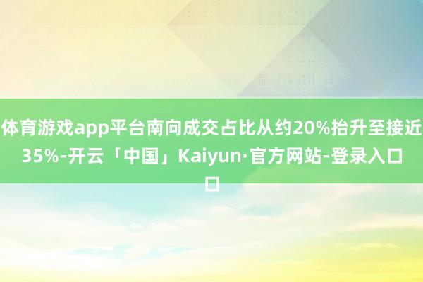 体育游戏app平台南向成交占比从约20%抬升至接近35%-开云「中国」Kaiyun·官方网站-登录入口