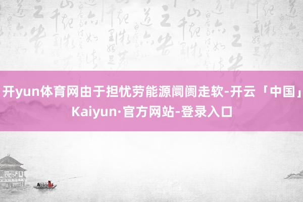 开yun体育网由于担忧劳能源阛阓走软-开云「中国」Kaiyun·官方网站-登录入口