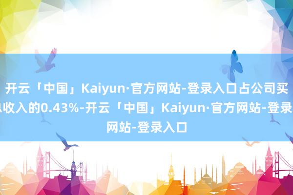 开云「中国」Kaiyun·官方网站-登录入口占公司买卖总收入的0.43%-开云「中国」Kaiyun·官方网站-登录入口