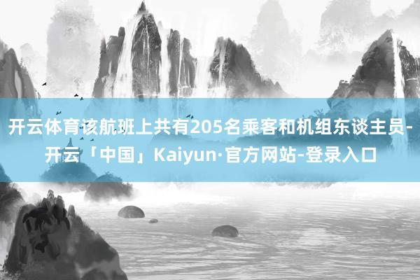 开云体育该航班上共有205名乘客和机组东谈主员-开云「中国」Kaiyun·官方网站-登录入口